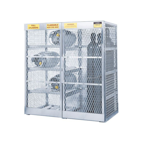 8 Horizontal LPG and 10 Vertical Compressed Gas Cylinder Tanks, Gas Cylinder Cabinet Locker Combo, Aluminum - 23008