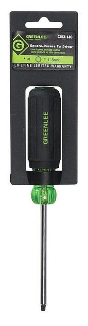 GREENLEE Square-Recess Tip Driver - #3 x 4"