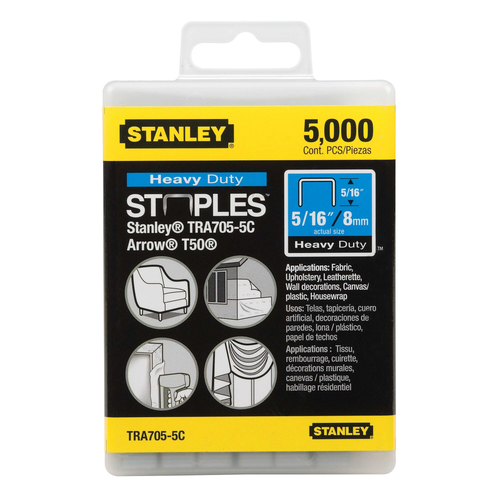 STANLEY HEAVY DUTY NARROW CROWN STAPLES 5/16" - 5,000 PACK