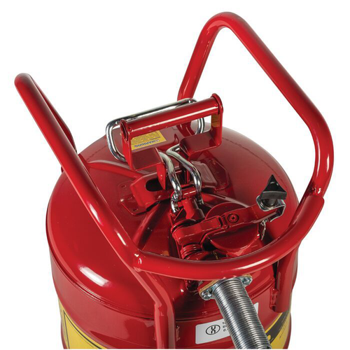 5 Gallon, 1" Metal Hose, Roll Bars, DOT Transport Steel Safety Can for Flammables, Type II, Accuflow™, Red - 7350130