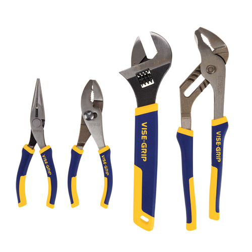 IRWIN 4PC PLIER 6"LG NOSE 6"SLJNT 10"ADJ 10"GR