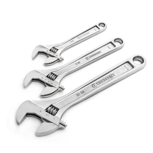 ADJUSTABLE WRENCH SET,6/8/10 CHROME