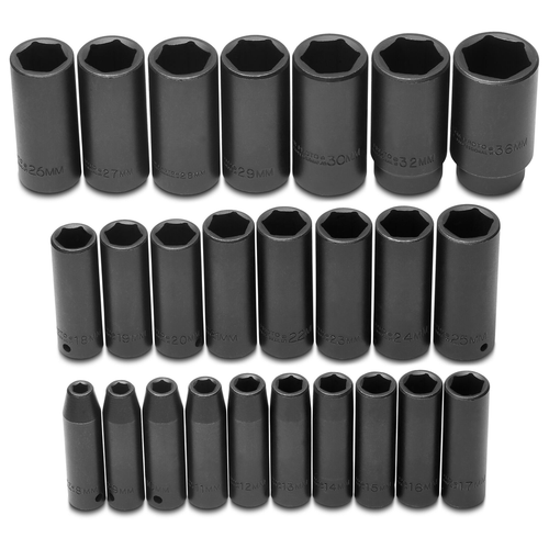 PROTO Set Impact Socket 1/2Dr 25Pc Me