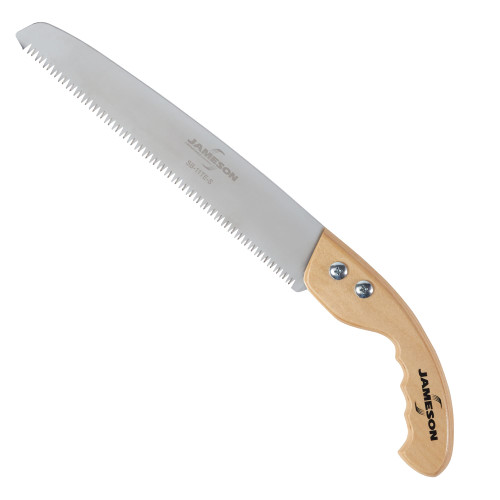 Jameson Straight Blade Hand Saw With Wood Handle & Leather Scabbard, 11"