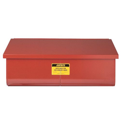22 Gallon Rinse Tank, Benchtop, Lift-And-Latch Cover With Fusible Link, Drain Plug, Steel, Red - 27322