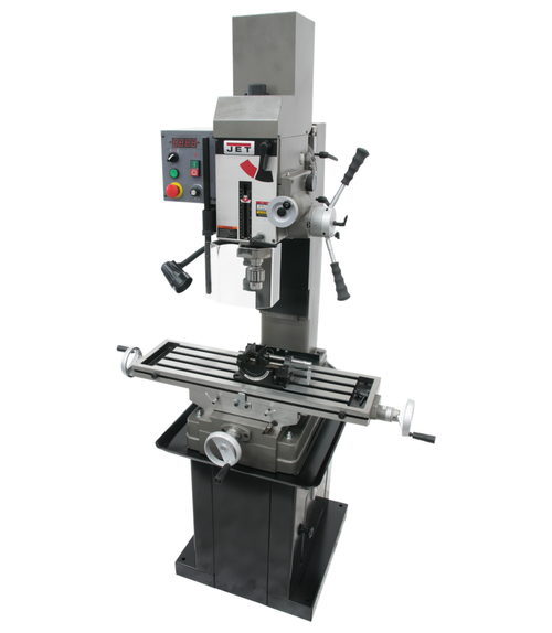 JMD-45VSPFT Variable Speed Geared Head Square Column Mill/Drill with Power Downfeed & Newall DP700 2-Axis DRO & X-Axis Powerfeed