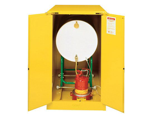55 Gallon, 1 Drum Horizontal, 2 Doors, Self-Close, Flammable Cabinet with Cradle Track, Sure-Grip® EX, Yellow - 899320