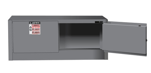 12 Gallon, 2 Doors, Self Close, Flammable Safety Cabinet, Sure-Grip® EX Piggyback, Gray - 891323