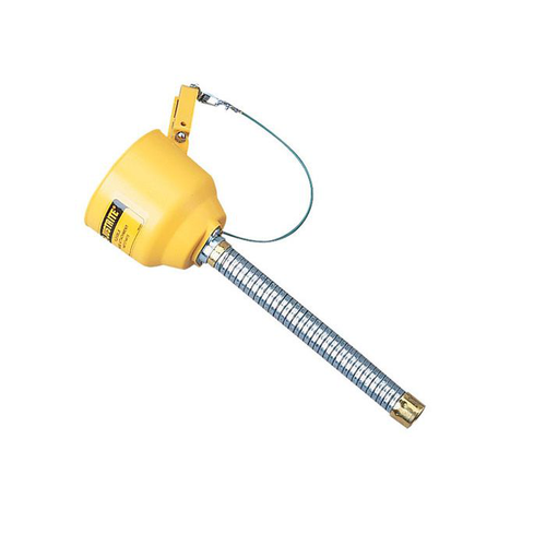 1" OD, Funnel With Galvanized Hose for Nonmetallic Type I Safety Cans, Bolt-On - 14411