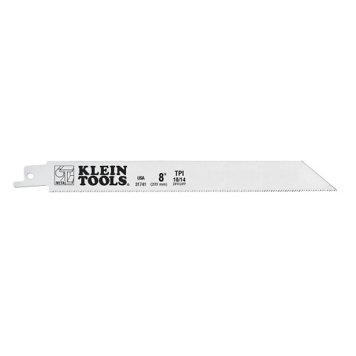 Klein 8" Reciprocating Saw Blades, 10/14 TPI, 5 Pk
