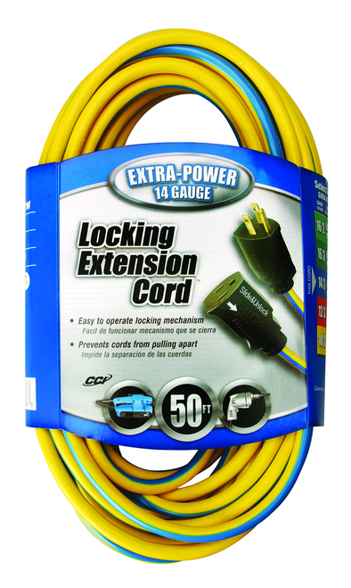 Southwire CORD, LOCKING 14/3 50' SJTW YELLOW 4/BX