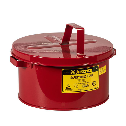 2 Gallon Steel Bench Can, with Perforated Dasher Plate, Red - 10575