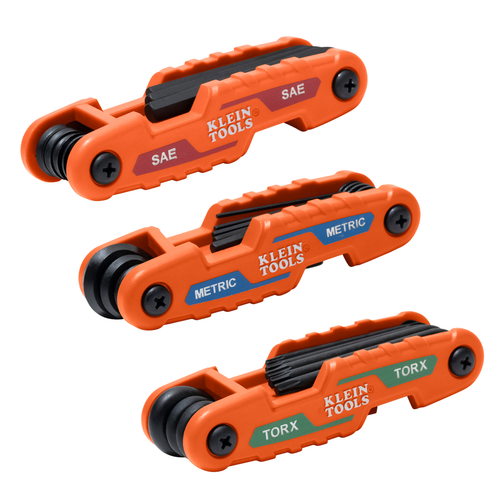 Compact Folding Hex Key Set, 25-Key, SAE, Metric, TORX® Sizes, 3-Piece