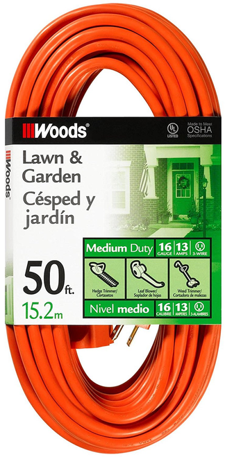 Woods CORD SET, 16/3 50' SJTW ORANGE