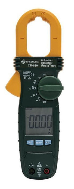 GREENLEE AC True RMS Clamp Meter, 600V, 600A, Calibrated  (P/N CM-860-C)