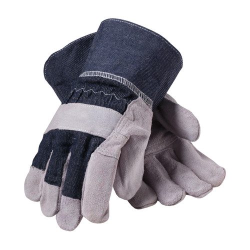 PIP® 85-DB7563P  Leather Palm Gloves, Size MENS, Blue