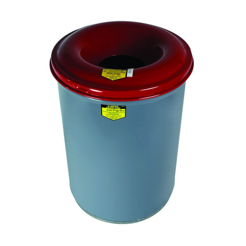 30 Gallon Steel Cease-Fire® Waste Receptacle, Safety Drum Can with Steel Head, Gray - 26430