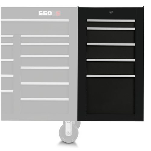 PROTO Side Cab 19-1/2 In 5 Dwr Gl Blk