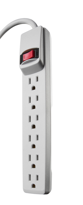 Woods POWERSTRIP, 2-PACK, 6 OUTLET 2.5' CORDS 6/BX