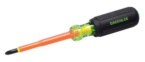 GREENLEE Screwdriver, Insulated, Phillips Tip, #2 x 4"