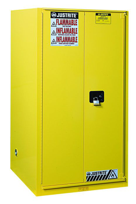 96 Gallon, 5 Shelves, 2 Doors, Self Close, Paint Safety Cabinet, Sure-Grip® EX, Yellow - 896030
