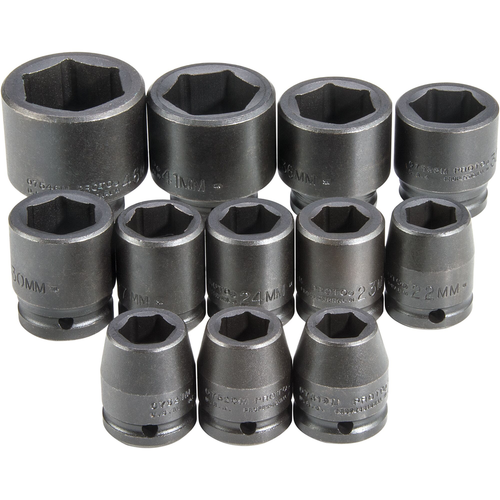 Proto® 3/4" Drive 26 Piece Metric Impact Socket Set - 12 Point 1/ea  (P/N J72105M)