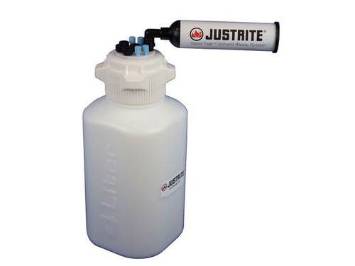 4 Liter HDPE Carboy with Filter Kit, VaporTrap™, 4 Ports 1/8" Tubing, 4 Ports 1/4" Tubing, 83mm Cap - 12815