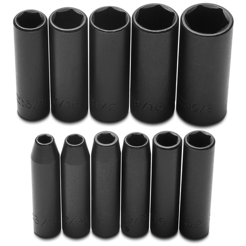 Proto® 1/4" Drive 11 Piece Deep Impact Socket Set - 6 Point 1/ea