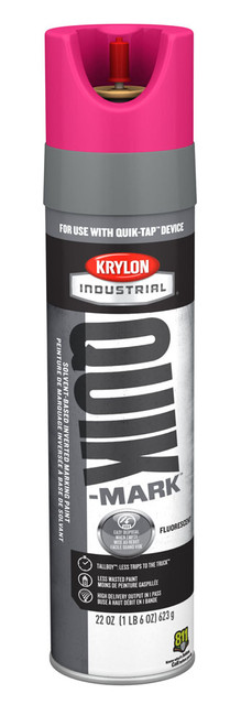 Krylon® Industrial Quik-Tap TallBoy SolventBased Fluorescent Marking Paint Fluorescent Pink 22 oz. 12/CS