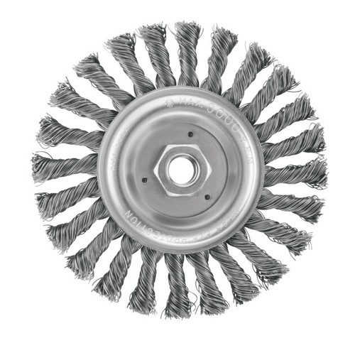 DEWALT Wire Wheel, 6-Inch, Full Cable Twist, Carbon Steel, 5/8-Inch-11 Arbor, .025-Inch