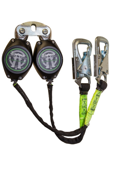 SafeWaze Latitude HD 7' Dual Web SRL: FS-EX313, Carabiner, 20" Tie-back, Tie-Back Snap Hooks