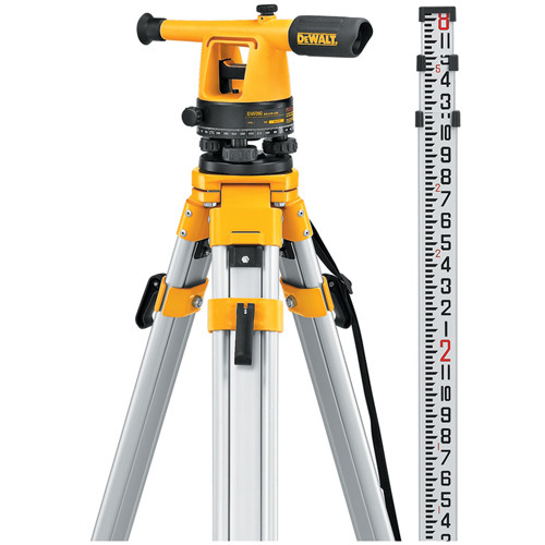 DEWALT Transit Level, Surveying Tool With Tripod And Rod, 20X Magnification