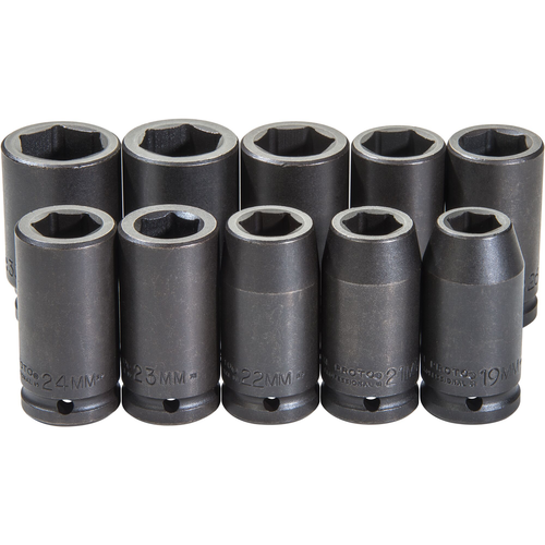 Proto® 3/4" Drive 10 Piece Impact Socket Set - 6 Point 1/ea  (P/N J72100M)