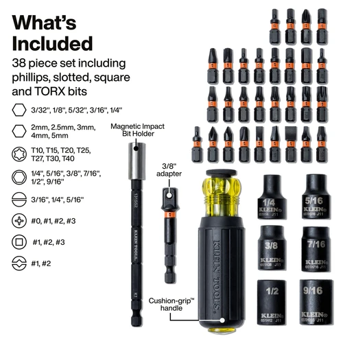 ProFlex Impact Screwdriver Bit and Socket Set, 38-Piece