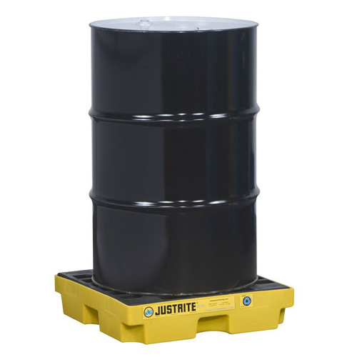 1 Drum Accumulation Center, 12 Gallon Spill Capacity, EcoPolyBlend™, No Drain, Yellow - 28652