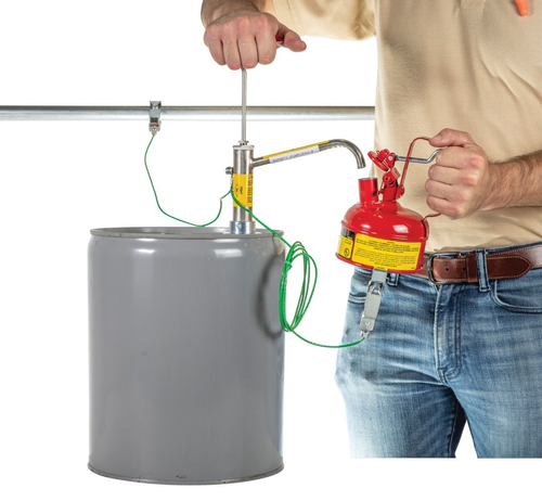 Stainless Steel Piston Safety Drum Pump For 5 Gallon Pails, with Flash Arrester - #07713