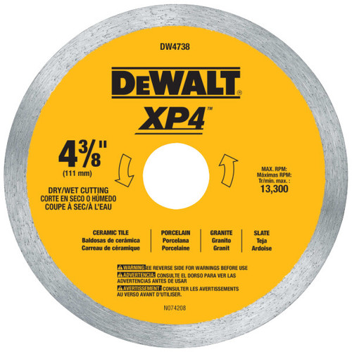DEWALT 4" x .060" Porcelain Tile Blade Wet/Dry