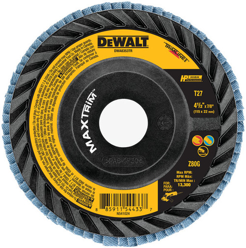 DEWALT HP MAXTRIM Trimmable Backer Flap Disc  (P/N DWA8353TR)