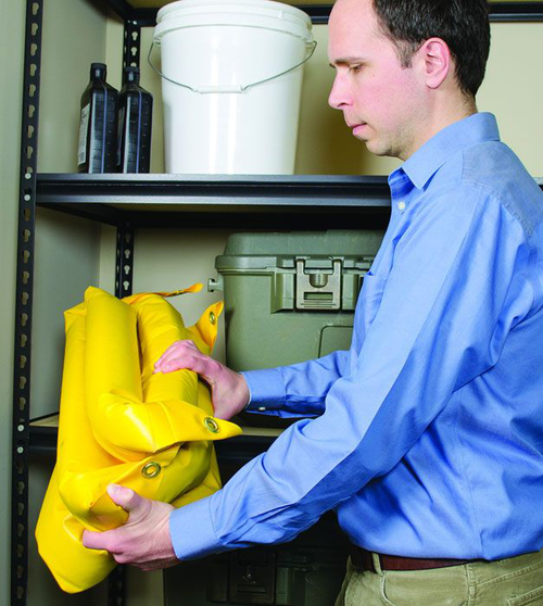 2' x 2' x 4", 10 Gallon Spill Capacity, Maintenance Spill Berm, Yellow - 28400