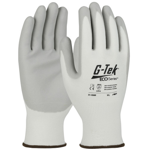 G-Tek® ECO Series™ 31-330R  SeamlessGlove Coated, Size S, White