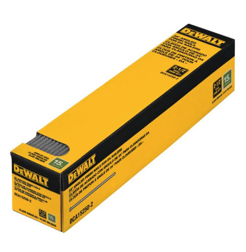 DEWALT 15 Gauge 2" Galvanized Da Style Angled Finish Nails 2,500 Quantity