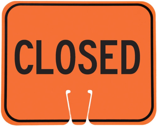Cone Sign - Closed (black on orange) Single-Sided