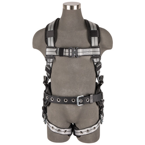 SAFEWAZE PRO+ Slate Construction Harness: Alu 1D, Alu QC Chest, TB Legs (3X)