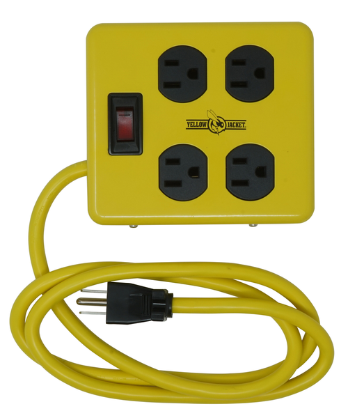Yellow Jacket WORKSHOP, 4 OUTLET 4' METAL POWER BLOCK 4/BX