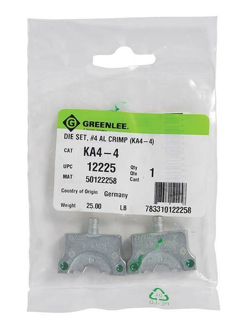 GREENLEE #4 Aluminum Crimping Die Set (KA4-4)