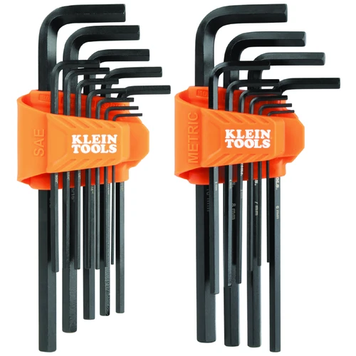 L-Style Long Hex Key Set, SAE and Metric, 22-Piece