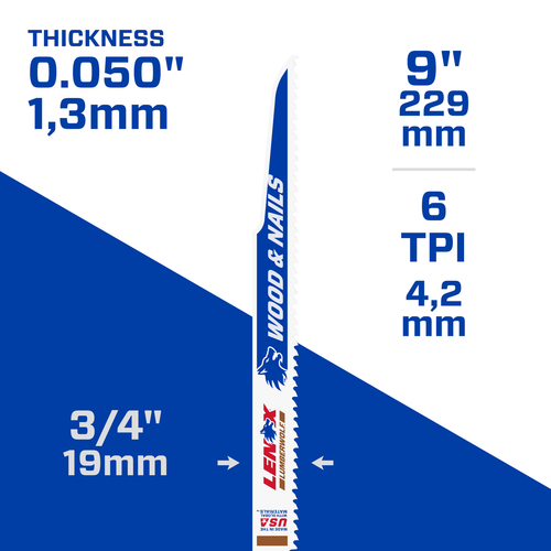 LENOX Recips S956R 9 X3/4 X050