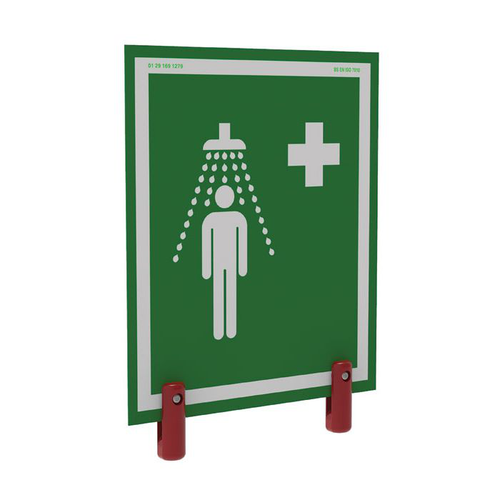 Universal Safety Shower Sign for Hughes Outdoor Showers, Insulation and Brackets - S-BRAC-SIGN-H