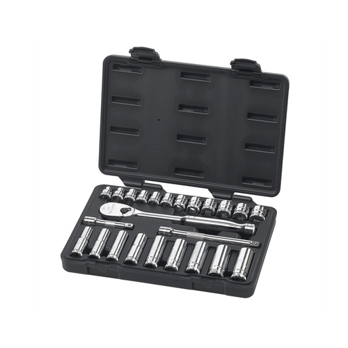 24 Pc. 3/8" Drive Metric Socket Set (Standard/Deep)