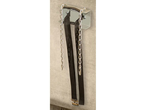 Steel Gas Cylinder Support Bracket With Chain, One 12" Cylinder Capacity, Wall Mount - 35254